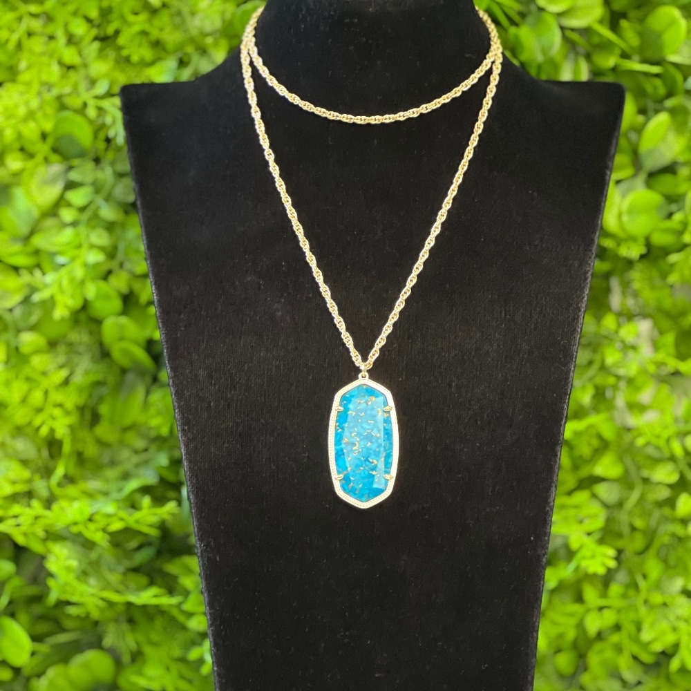 Kendra Scott Rae Bronze Veined Turquoise Magnesite Gold